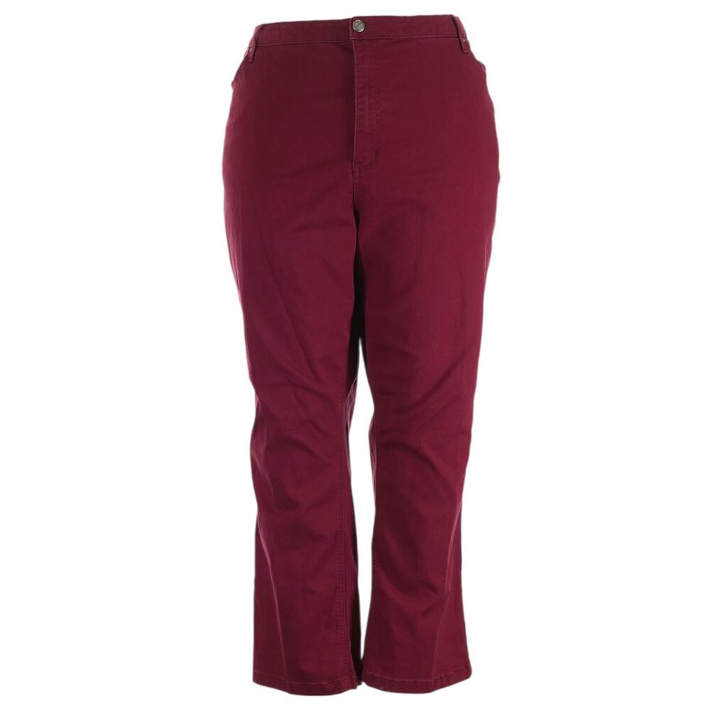 Everyday Catherines Women's Plus Size Stretch Pant 32W Burgundy Plus Size Red
